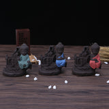 Maxbell 3 Pieces Ceramic Buddha Handcraft Backflow Censer Holders Incense Burner Set