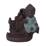 Maxbell 3 Pieces Ceramic Buddha Handcraft Backflow Censer Holders Incense Burner Set