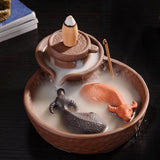 Maxbell Set of Incense Burner Smoke Backflow Censer Handcraft + 70pcs Lavender Incense Cones