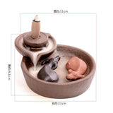 Maxbell Set of Incense Burner Smoke Backflow Censer Handcraft + 70pcs Lavender Incense Cones