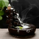 Maxbell Set of Incense Burner Smoke Backflow Censer Handcraft + 70pcs Lavender Incense Cones