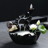 Maxbell Set of Incense Burner Smoke Backflow Censer Handcraft + 70pcs Lavender Incense Cones