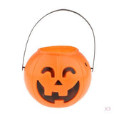 Maxbell 3Pcs Halloween Kid Trick or Treat Candy Holder Bucket with Handle Candy Bowl