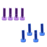 Maxbell 8Pcs Water Bottle Cage Bolts Bike Holder Socket Screws Purple Blue 7x5x2cm