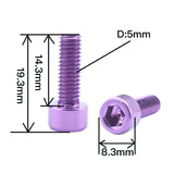 Maxbell 8Pcs Water Bottle Cage Bolts Bike Holder Socket Screws Purple Blue 7x5x2cm