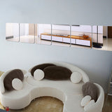 Maxbell Set Of 6PCS Plastic Removable Square Mirror Wall Home Decal Decor Art Stickers DIY Silver