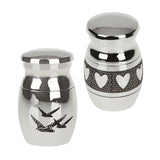 Maxbell 6 Pieces Pigeon and Heart Pattern Stainless Steel Cremation Urn Ash Holder