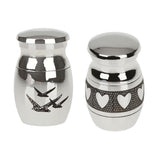 Maxbell 6 Pieces Pigeon and Heart Pattern Stainless Steel Cremation Urn Ash Holder