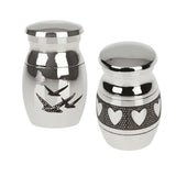Maxbell 6 Pieces Pigeon and Heart Pattern Stainless Steel Cremation Urn Ash Holder