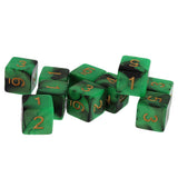 Maxbell Pack of 10 Dual Colored Six Sided D6 Dice for D&D TRPG Game Green & Black