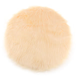 Maxbell 2Pcs Artificial Sheepskin Rug Fluffy Home Floor Carpet Seat Cushion Round