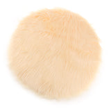 Maxbell 2Pcs Artificial Sheepskin Rug Fluffy Home Floor Carpet Seat Cushion Round