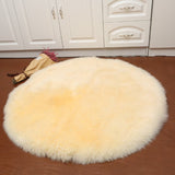 Maxbell 2Pcs Artificial Sheepskin Rug Fluffy Home Floor Carpet Seat Cushion Round