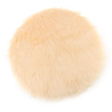 Maxbell 2Pcs Artificial Sheepskin Rug Fluffy Home Floor Carpet Seat Cushion Round