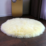 Maxbell 2Pcs Artificial Sheepskin Rug Fluffy Home Floor Carpet Seat Cushion Round