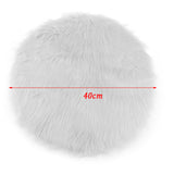 Maxbell 2Pcs Artificial Sheepskin Rug Fluffy Home Floor Carpet Seat Cushion Round