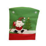 Maxbell 4 Pieces Santa Claus Christmas Chair Back Cover Xmas Dinner Party Seat Decor