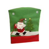 Maxbell 4 Pieces Santa Claus Christmas Chair Back Cover Xmas Dinner Party Seat Decor