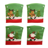 Maxbell 4 Pieces Santa Claus Christmas Chair Back Cover Xmas Dinner Party Seat Decor