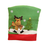 Maxbell 4 Pieces Santa Claus Christmas Chair Back Cover Xmas Dinner Party Seat Decor