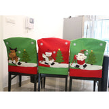 Maxbell 4 Pieces Santa Claus Christmas Chair Back Cover Xmas Dinner Party Seat Decor