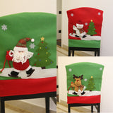 Maxbell 4 Pieces Santa Claus Christmas Chair Back Cover Xmas Dinner Party Seat Decor