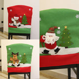 Maxbell 4 Pieces Santa Claus Christmas Chair Back Cover Xmas Dinner Party Seat Decor