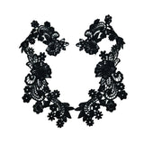 Maxbell 2 Pairs Flower Lace Trim Wedding Bridal Dress Clothes Applique Sewing Craft