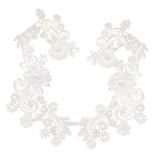 Maxbell 2 Pairs Flower Lace Trim Wedding Bridal Dress Clothes Applique Sewing Craft