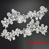 Maxbell 2 Pairs Flower Lace Trim Wedding Bridal Dress Clothes Applique Sewing Craft