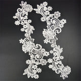 Maxbell 2 Pairs Flower Lace Trim Wedding Bridal Dress Clothes Applique Sewing Craft