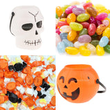 Maxbell Halloween Kids Trick or Treat Candy Bucket with Handle Candy Bowl Jar Skull