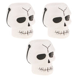 Maxbell 3Pcs Halloween Kids Trick or Treat Candy Bucket with Handle Candy Bowl Skull