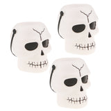 Maxbell 3Pcs Halloween Kids Trick or Treat Candy Bucket with Handle Candy Bowl Skull