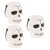 Maxbell 3Pcs Halloween Kids Trick or Treat Candy Bucket with Handle Candy Bowl Skull