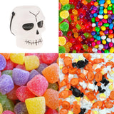 Maxbell 5Pcs Halloween Kids Trick or Treat Candy Bucket with Handle Candy Bowl Skull