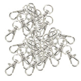 Maxbell 30pcs Silver Tone Metal Trigger Snap Hook Clip Keychain Key Ring Clasp 30mm