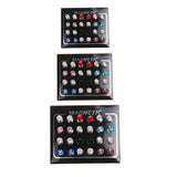 Maxbell 36 Pairs Mixed Color Magnets Earrings No Piercing Ear Stud 4mm/5mm/6mm