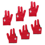 Maxbell 3 Pairs Elastic Nylon Three Finger Billiards Snooker/Pool Cue Glove Red