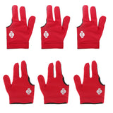 Maxbell 3 Pairs Elastic Nylon Three Finger Billiards Snooker/Pool Cue Glove Red