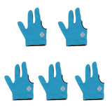 Maxbell 5 Pieces Elastic 3 Finger Right Hand Snooker Billiards Pool Cue Glove Blue