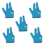 Maxbell 5 Pieces Elastic 3 Finger Right Hand Snooker Billiards Pool Cue Glove Blue