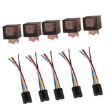 Maxbell 5 Pairs Car Vehicle 12V 60A SPDT 5 Pin Relays & Prewired Sockets