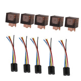 Maxbell 5 Pairs Car Vehicle 12V 60A SPDT 5 Pin Relays & Prewired Sockets