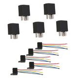 Maxbell 5 Pairs Car Vehicle 12V 20A/30A SPDT 5 Pin Relays & Prewired Sockets