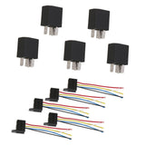 Maxbell 5 Pairs Car Vehicle 12V 20A/30A SPDT 5 Pin Relays & Prewired Sockets