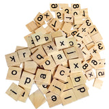 Maxbell 200 Pieces Wooden Puzzle Tiles Letters Numbers Wood Blocks Kids Crafts