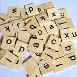 Maxbell 200 Pieces Wooden Puzzle Tiles Letters Numbers Wood Blocks Kids Crafts