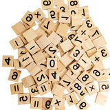 Maxbell 200 Pieces Wooden Puzzle Tiles Letters Numbers Wood Blocks Kids Crafts