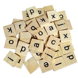 Maxbell 200 Pieces Wooden Puzzle Tiles Letters Numbers Wood Blocks Kids Crafts